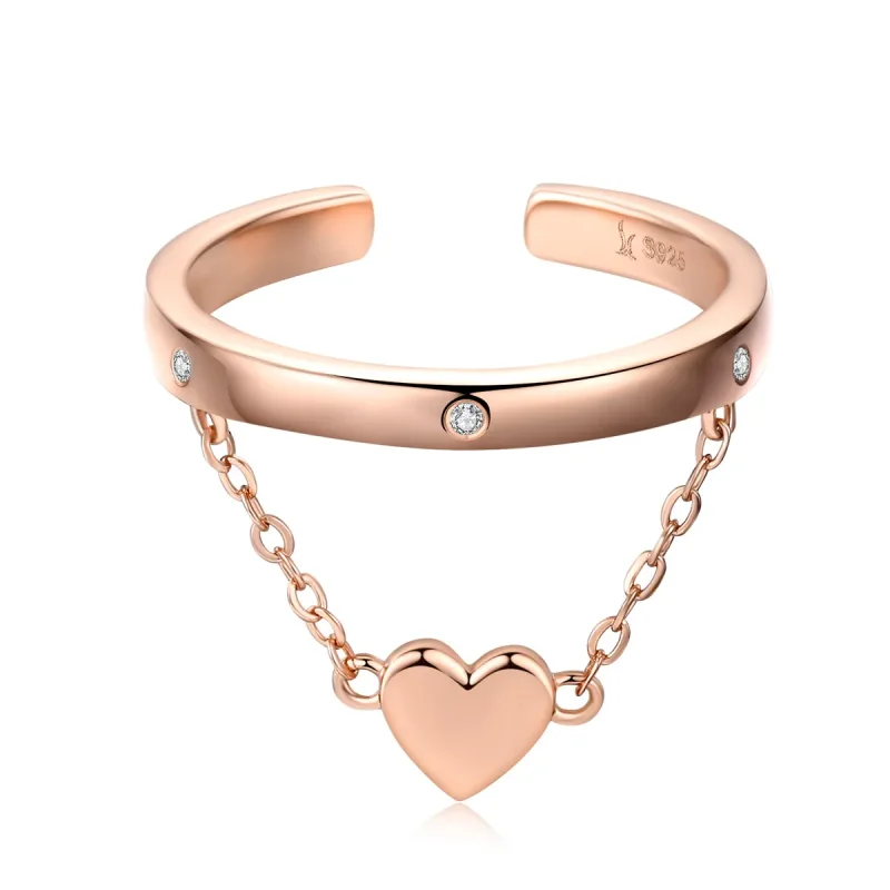 (image for) Pandora Style Rose Gold Open Ring, Love Light - SCR572 - Product Image