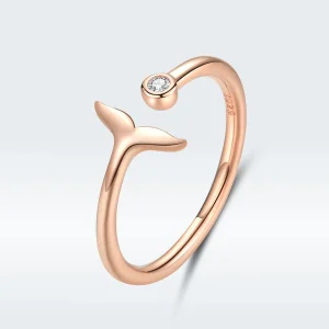 (image for) Pandora Style Rose Gold Open Ring, Mermaid Tear - SCR618-C