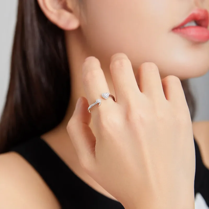 (image for) Pandora Style Silver Open Ring, Affiliated - SCR706 - View 6