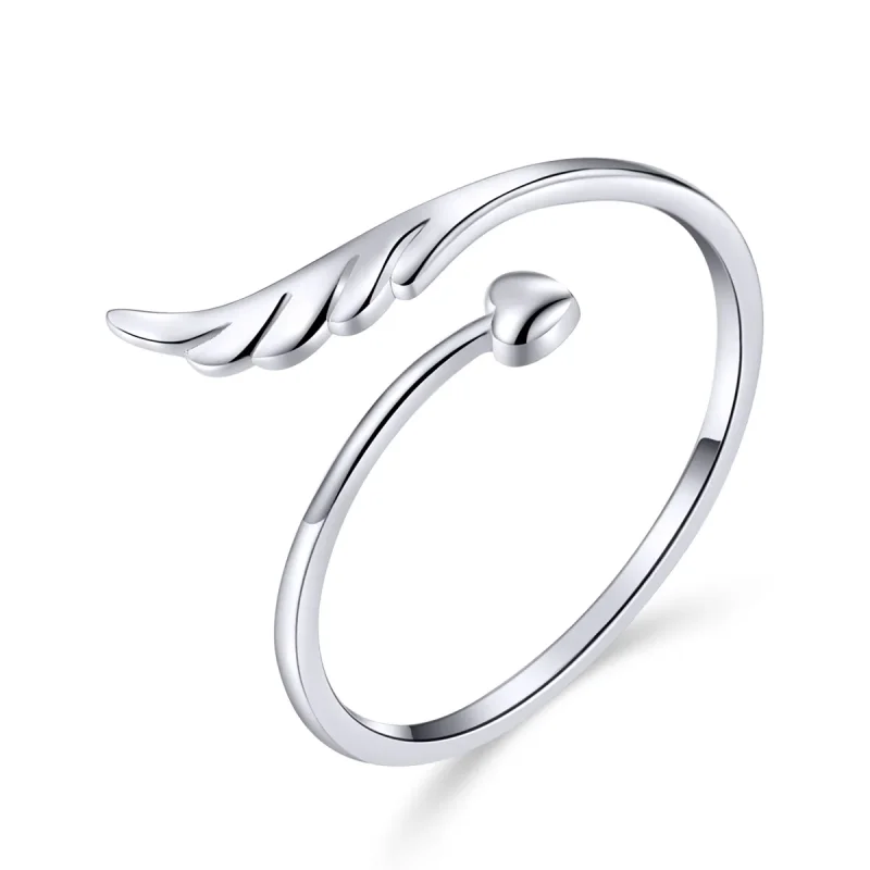 (image for) Pandora Style Silver Open Ring, Angel Wing - SCR567 - Product Image