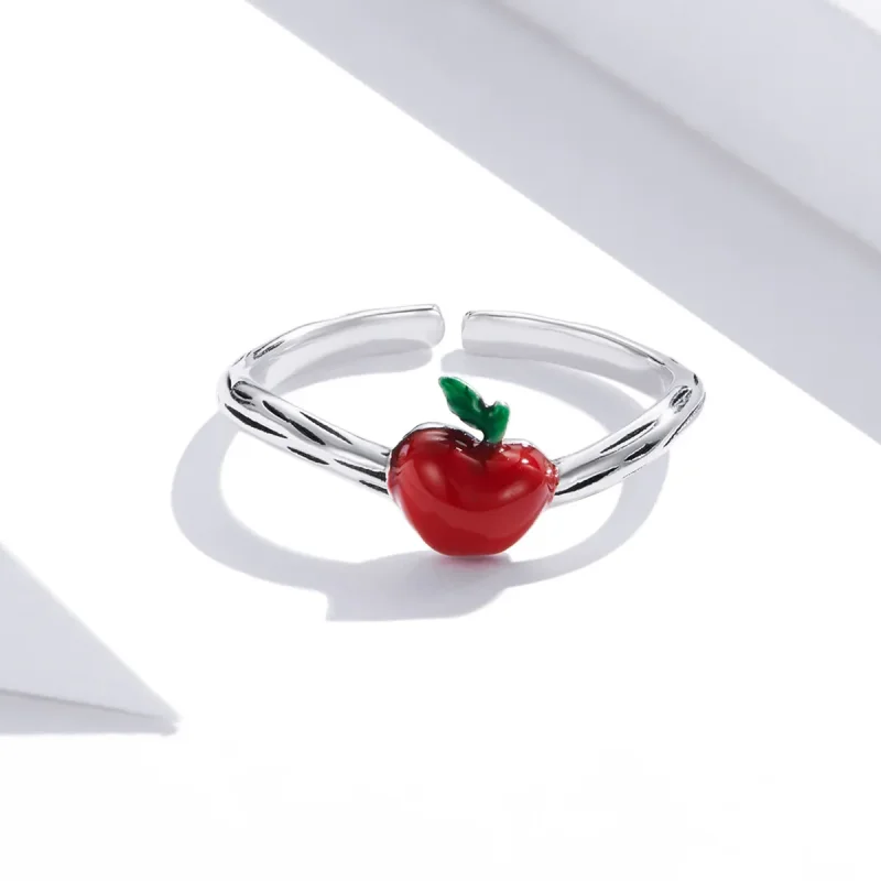 (image for) Pandora Style Silver Open Ring, Apple, Multicolor Enamel - SCR708 - View 3
