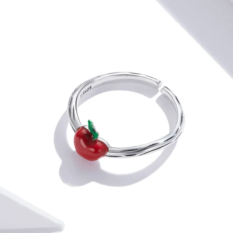 (image for) Pandora Style Silver Open Ring, Apple, Multicolor Enamel - SCR708 - View 4