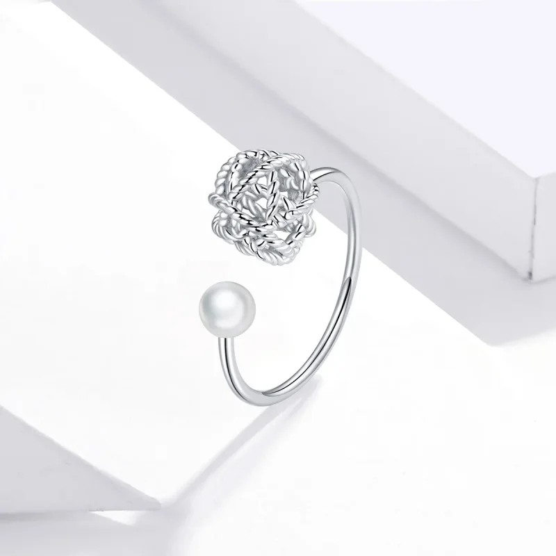 (image for) Pandora Style Silver Open Ring, Ball of Yarn - SCR690 - View 2