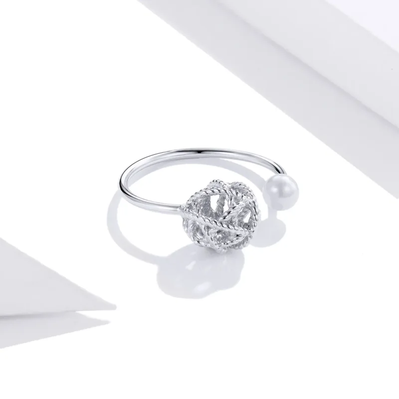 (image for) Pandora Style Silver Open Ring, Ball of Yarn - SCR690 - View 3