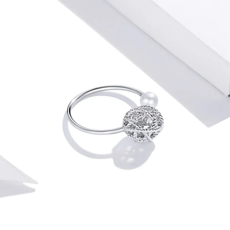 (image for) Pandora Style Silver Open Ring, Ball of Yarn - SCR690 - View 4