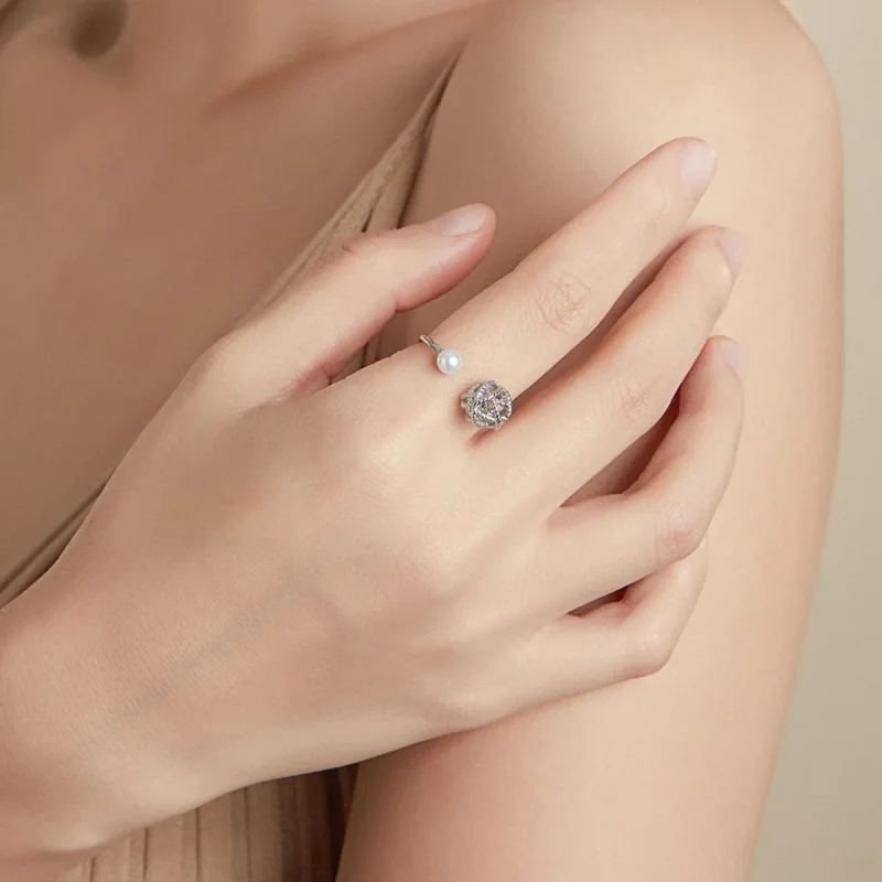 (image for) Pandora Style Silver Open Ring, Ball of Yarn - SCR690 - View 6