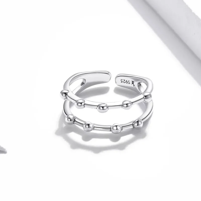 (image for) Pandora Style Silver Open Ring, Bean Bead - SCR719 - View 4