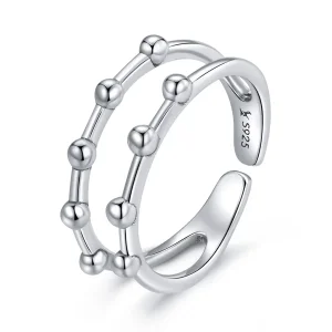 (image for) Pandora Style Silver Open Ring, Bean Bead - SCR719