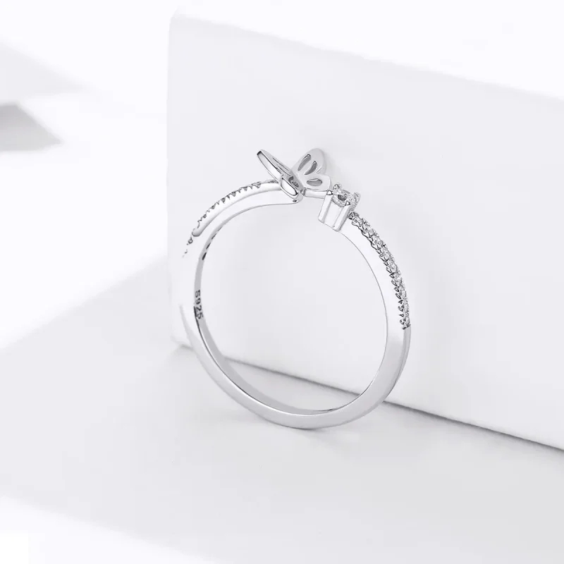 (image for) Pandora Style Silver Open Ring, Butterfly - SCR550 - View 3