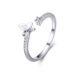 (image for) Pandora Style Silver Open Ring, Butterfly - SCR550