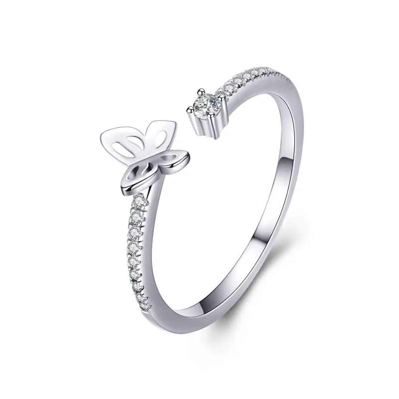 (image for) Pandora Style Silver Open Ring, Butterfly - SCR550 - Product Image