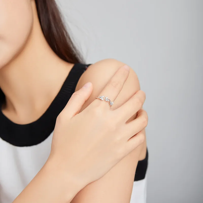 (image for) Pandora Style Silver Open Ring, Butterfly - SCR704 - View 6