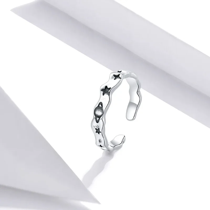 (image for) Pandora Style Silver Open Ring, Celestial Stars - SCR678 - View 4