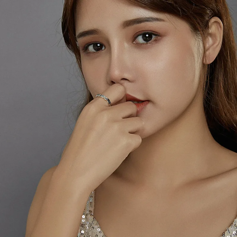 (image for) Pandora Style Silver Open Ring, Celestial Stars - SCR678 - View 5