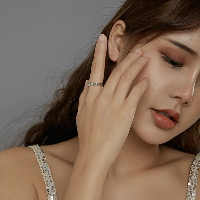 (image for) Pandora Style Silver Open Ring, Celestial Stars - SCR678 - View 6