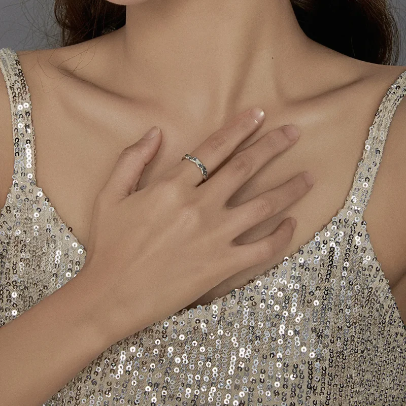 (image for) Pandora Style Silver Open Ring, Celestial Stars - SCR678 - View 7