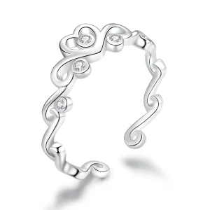 (image for) Pandora Style Silver Open Ring, Crown Silver - BSR105