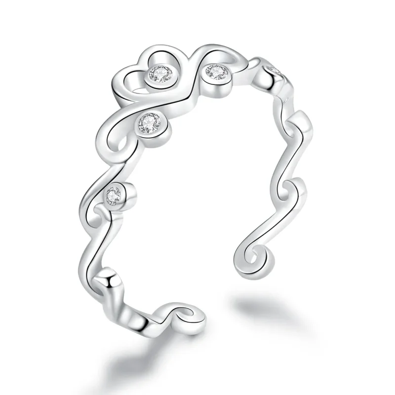 (image for) Pandora Style Silver Open Ring, Crown Silver - BSR105 - Product Image