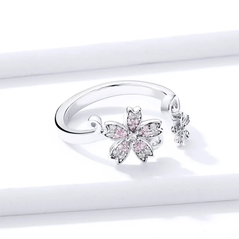 (image for) Pandora Style Silver Open Ring, Dazzling Daisy - BSR086 - View 4