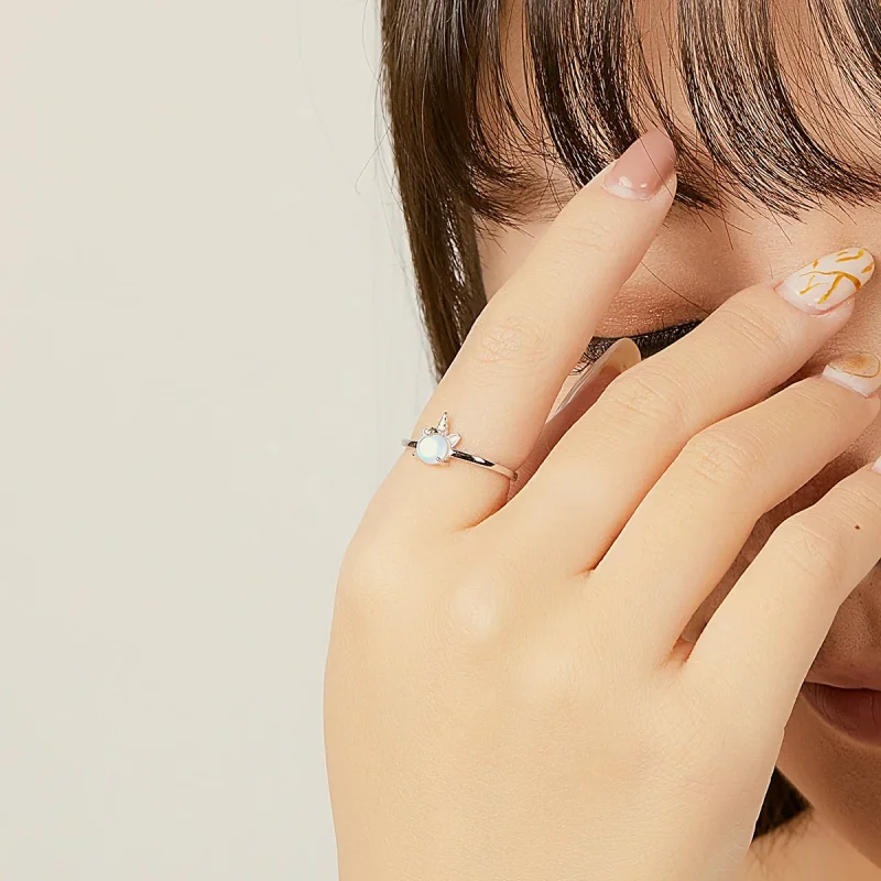 (image for) Pandora Style Silver Open Ring, Fancy Unicorn - SCR642 - View 6