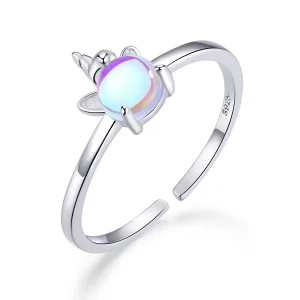 (image for) Pandora Style Silver Open Ring, Fancy Unicorn - SCR642