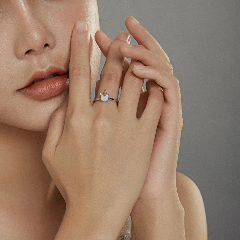 (image for) Pandora Style Silver Open Ring, Fantasy Unicorn - SCR684 - View 6