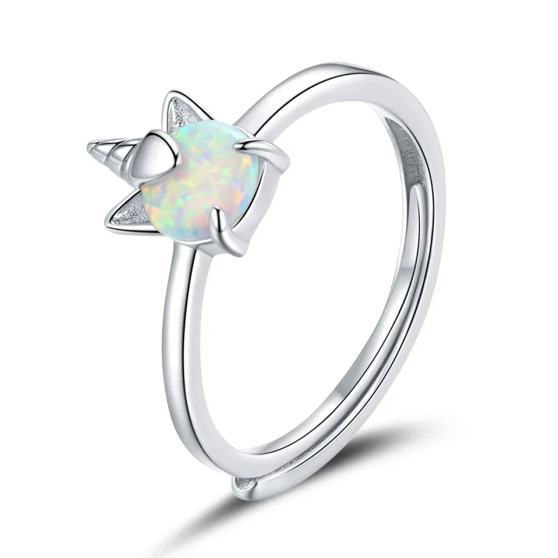 (image for) Pandora Style Silver Open Ring, Fantasy Unicorn - SCR684 - Product Image