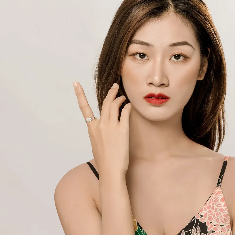 (image for) Pandora Style Silver Open Ring, Feather Light - SCR614 - View 6