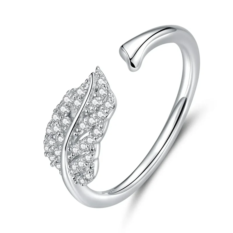 (image for) Pandora Style Silver Open Ring, Feather Light - SCR614 - Product Image