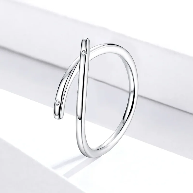 (image for) Pandora Style Silver Open Ring, Finger Heart - SCR653 - View 2
