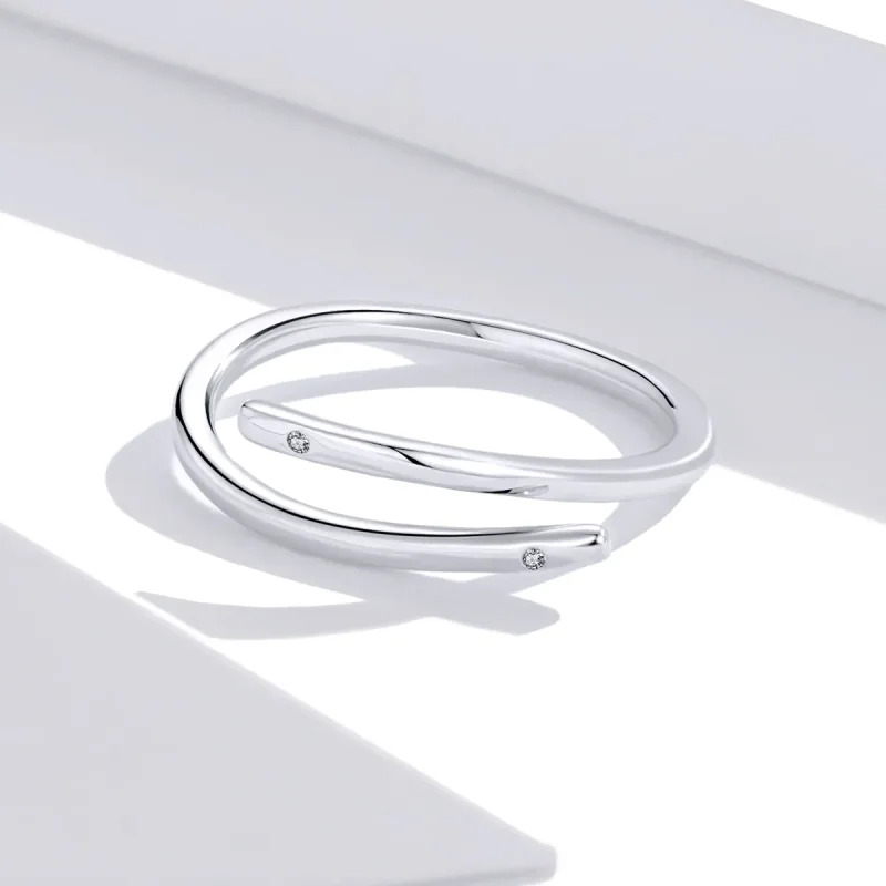 (image for) Pandora Style Silver Open Ring, Finger Heart - SCR653 - View 3