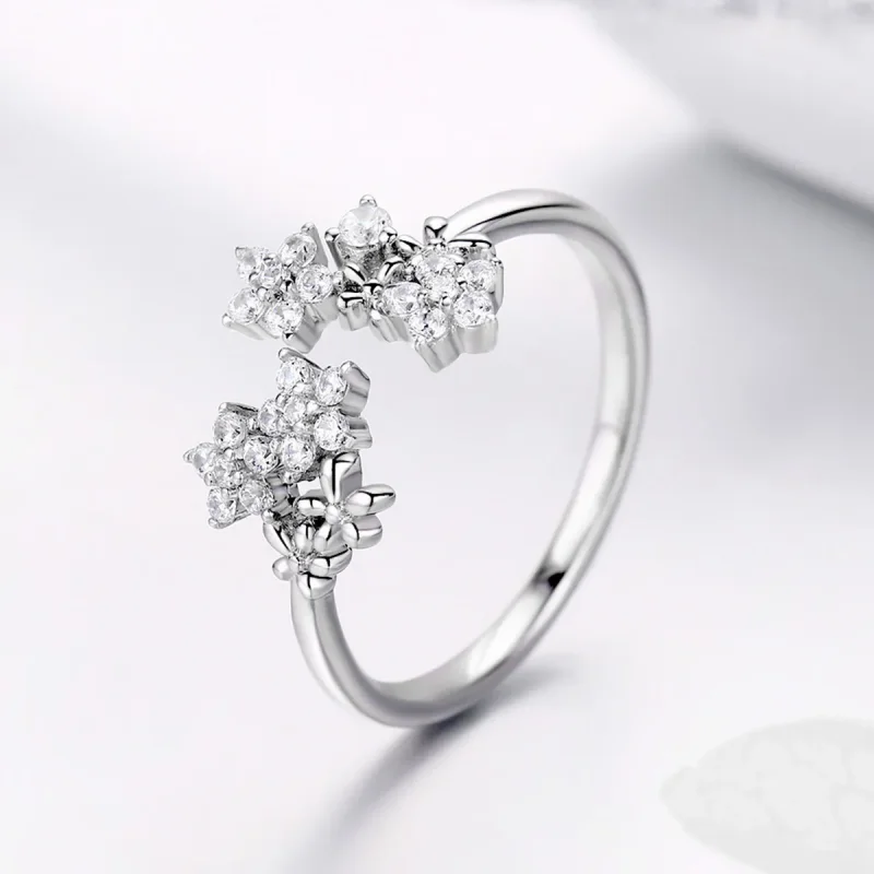 (image for) Pandora Style Silver Open Ring, Gypsophila - BSR021 - View 4