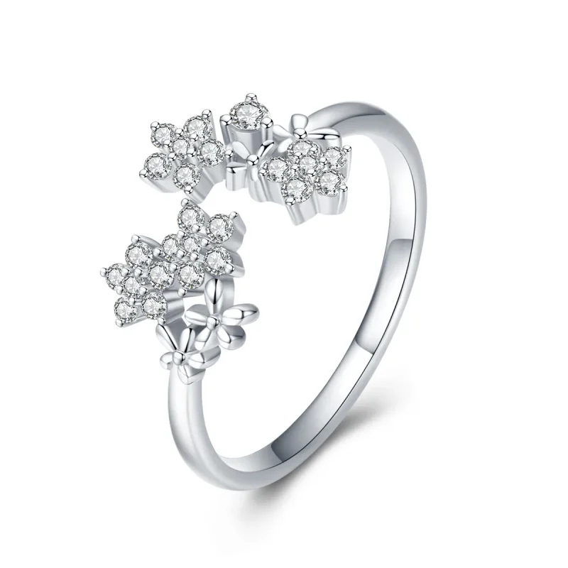 (image for) Pandora Style Silver Open Ring, Gypsophila - BSR021 - Product Image