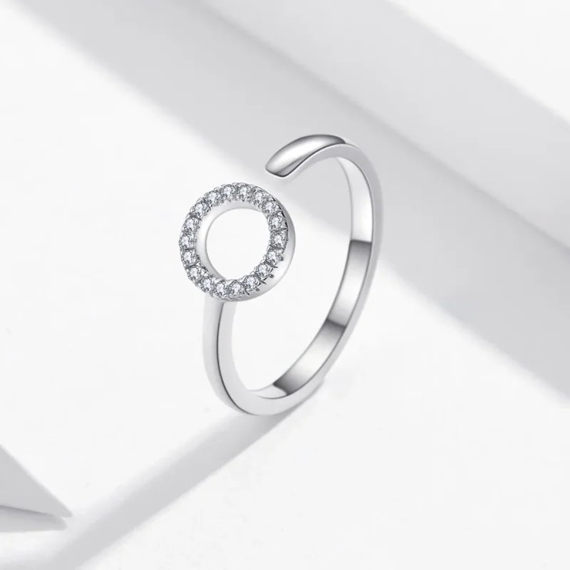 (image for) Pandora Style Silver Open Ring, Halo Open - SCR545 - View 2