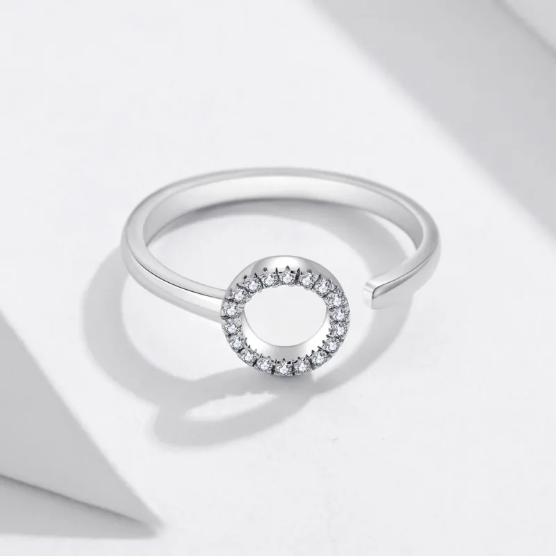 (image for) Pandora Style Silver Open Ring, Halo Open - SCR545 - View 3