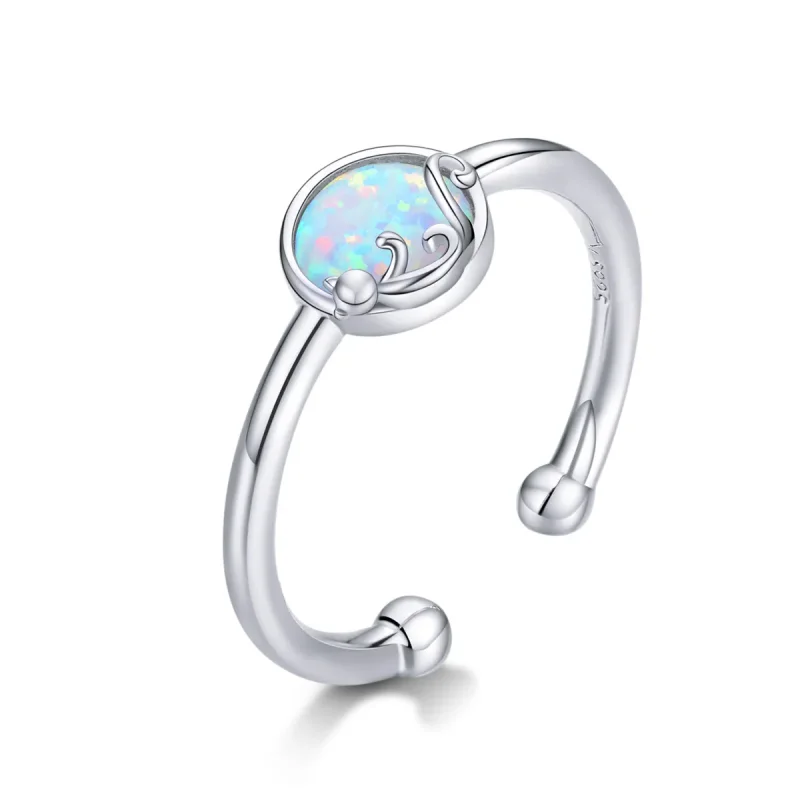 (image for) Pandora Style Silver Open Ring, Kitty In Shine - SCR651 - Product Image