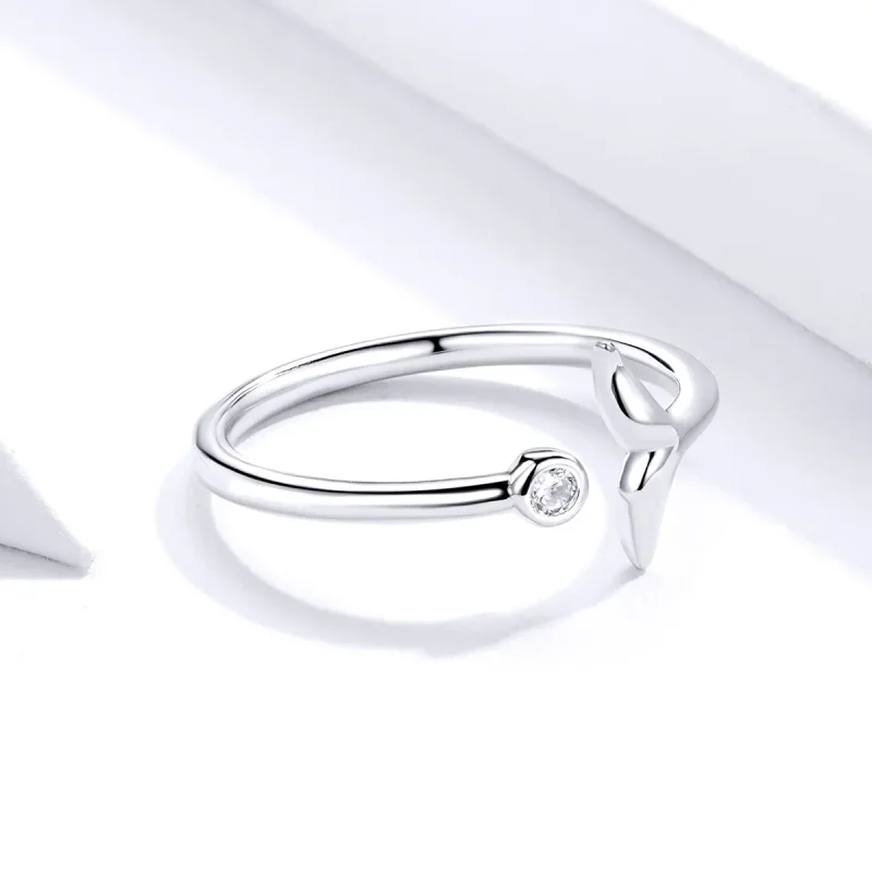 (image for) Pandora Style Silver Open Ring, Mermaid Tear - SCR618-A - View 2