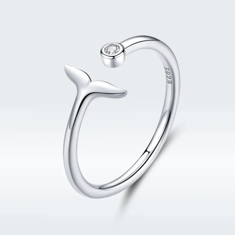 (image for) Pandora Style Silver Open Ring, Mermaid Tear - SCR618-A - Product Image