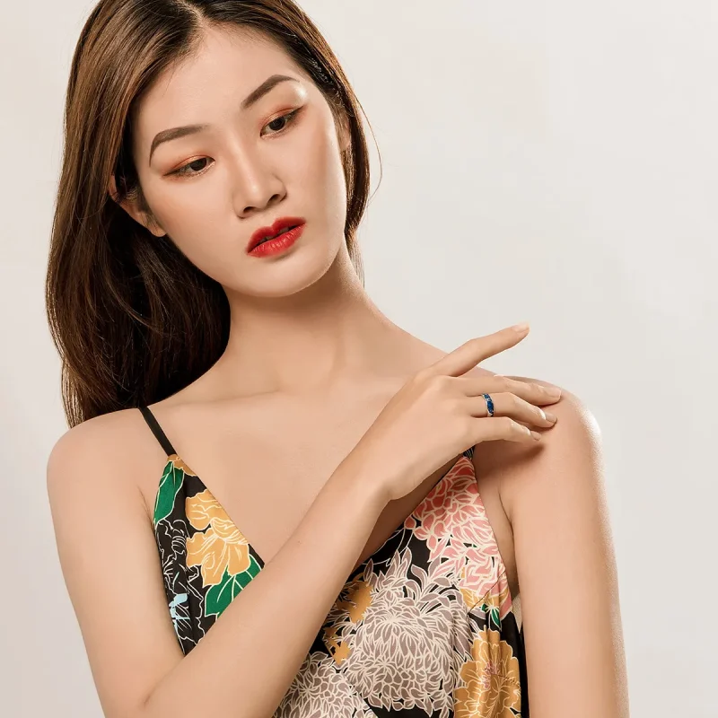 (image for) Pandora Style Silver Open Ring, Meteoric Shower, Blue Enamel - SCR609 - View 6