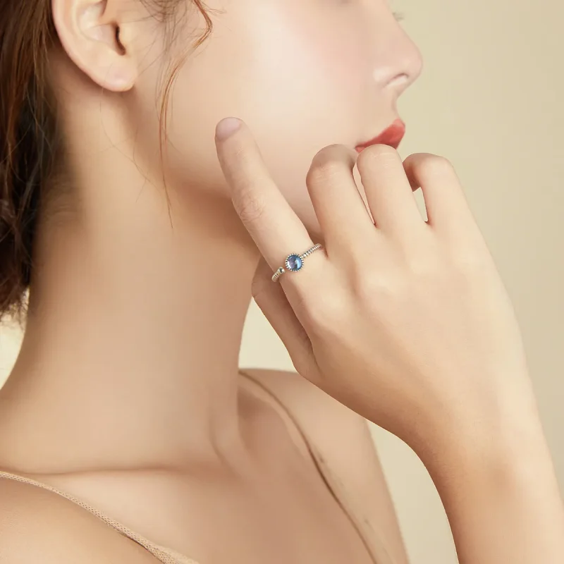 (image for) Pandora Style Silver Open Ring, Moonlight Lover - SCR698 - View 6