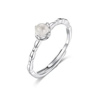 (image for) Pandora Style Silver Open Ring, Moonstone - SCR536