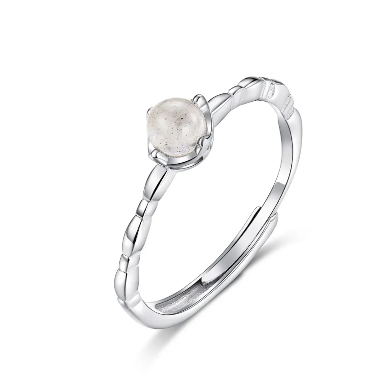(image for) Pandora Style Silver Open Ring, Moonstone - SCR536 - Product Image