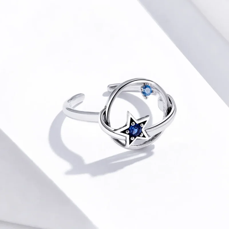 (image for) Pandora Style Silver Open Ring, Mysterious Planet - SCR661 - View 3