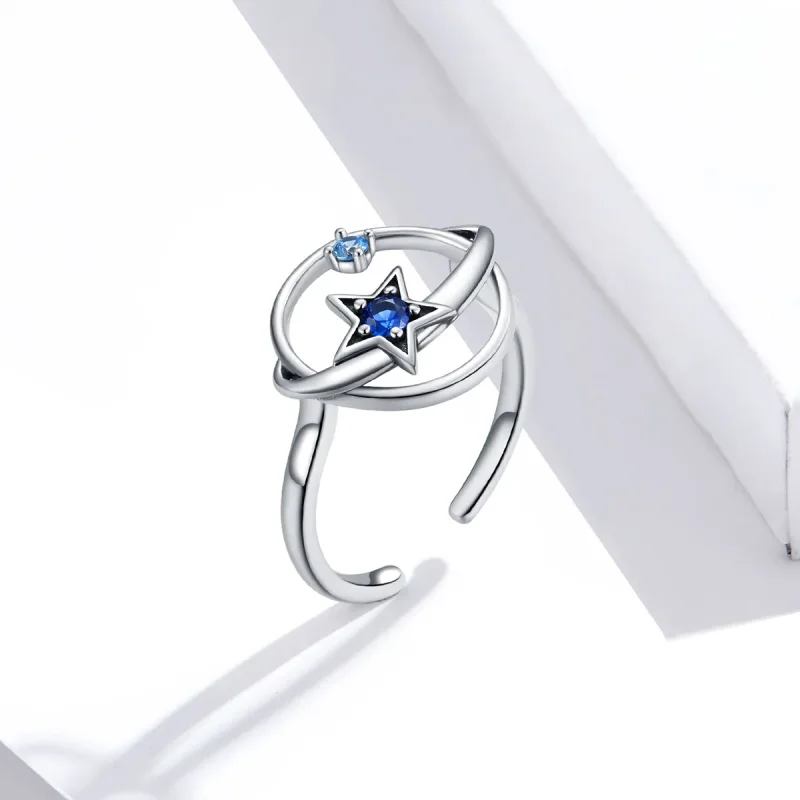 (image for) Pandora Style Silver Open Ring, Mysterious Planet - SCR661 - View 4