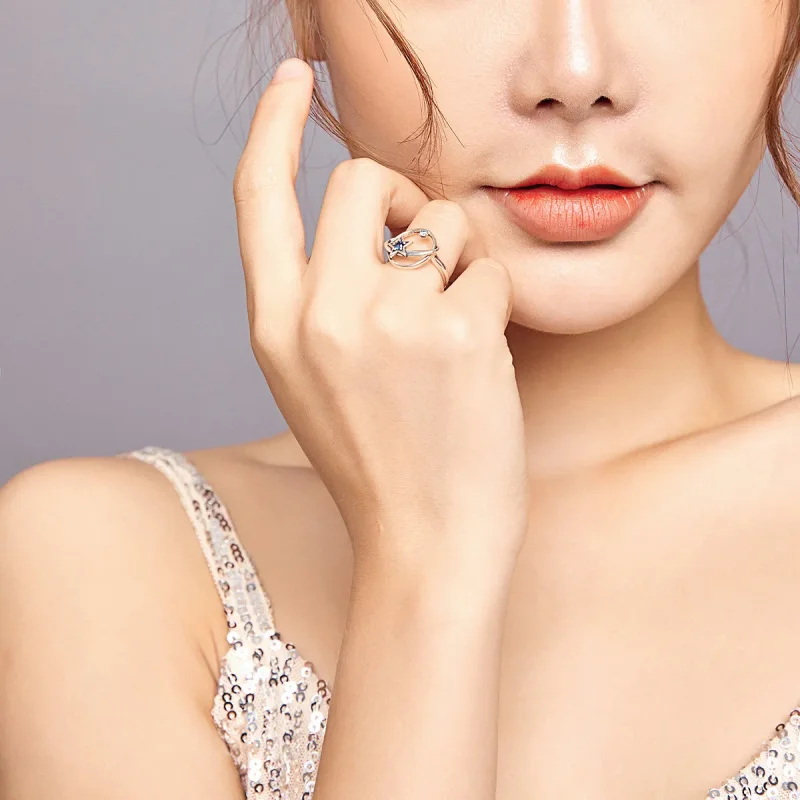 (image for) Pandora Style Silver Open Ring, Mysterious Planet - SCR661 - View 6