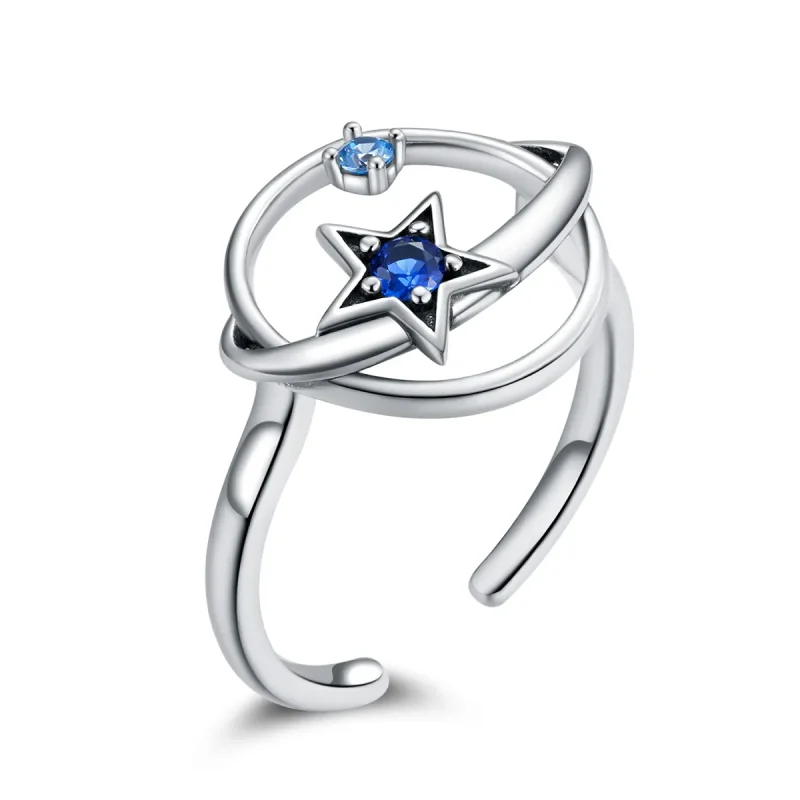 (image for) Pandora Style Silver Open Ring, Mysterious Planet - SCR661 - Product Image