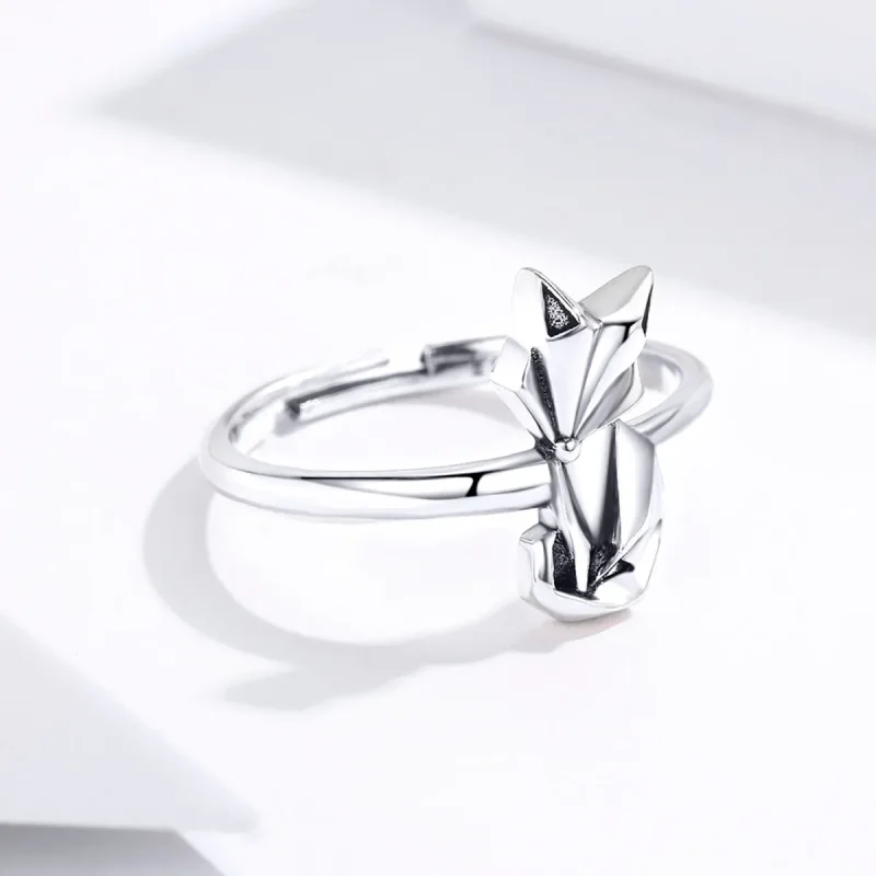 (image for) Pandora Style Silver Open Ring, Origami Fox - SCR560 - View 2