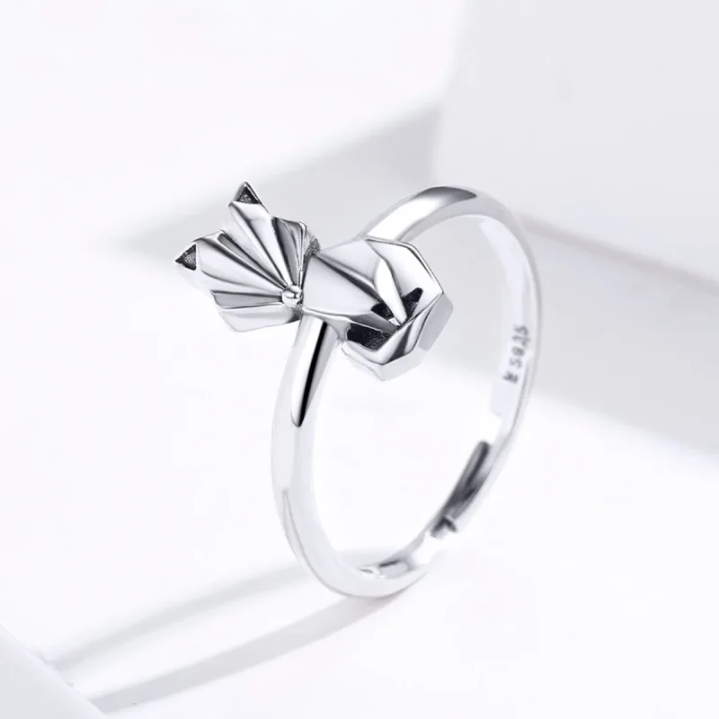 (image for) Pandora Style Silver Open Ring, Origami Fox - SCR560 - View 3