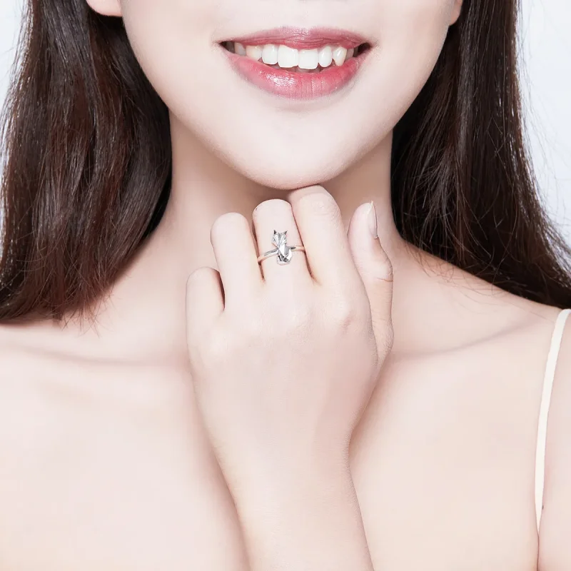 (image for) Pandora Style Silver Open Ring, Origami Fox - SCR560 - View 7