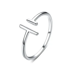 (image for) Pandora Style Silver Open Ring, Parallel Lines - SCR555